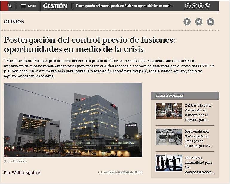 Postergacin del control previo de fusiones: oportunidades en medio de la crisis